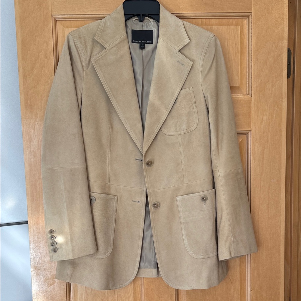 Banana Republic Light Tan Suede Blazer